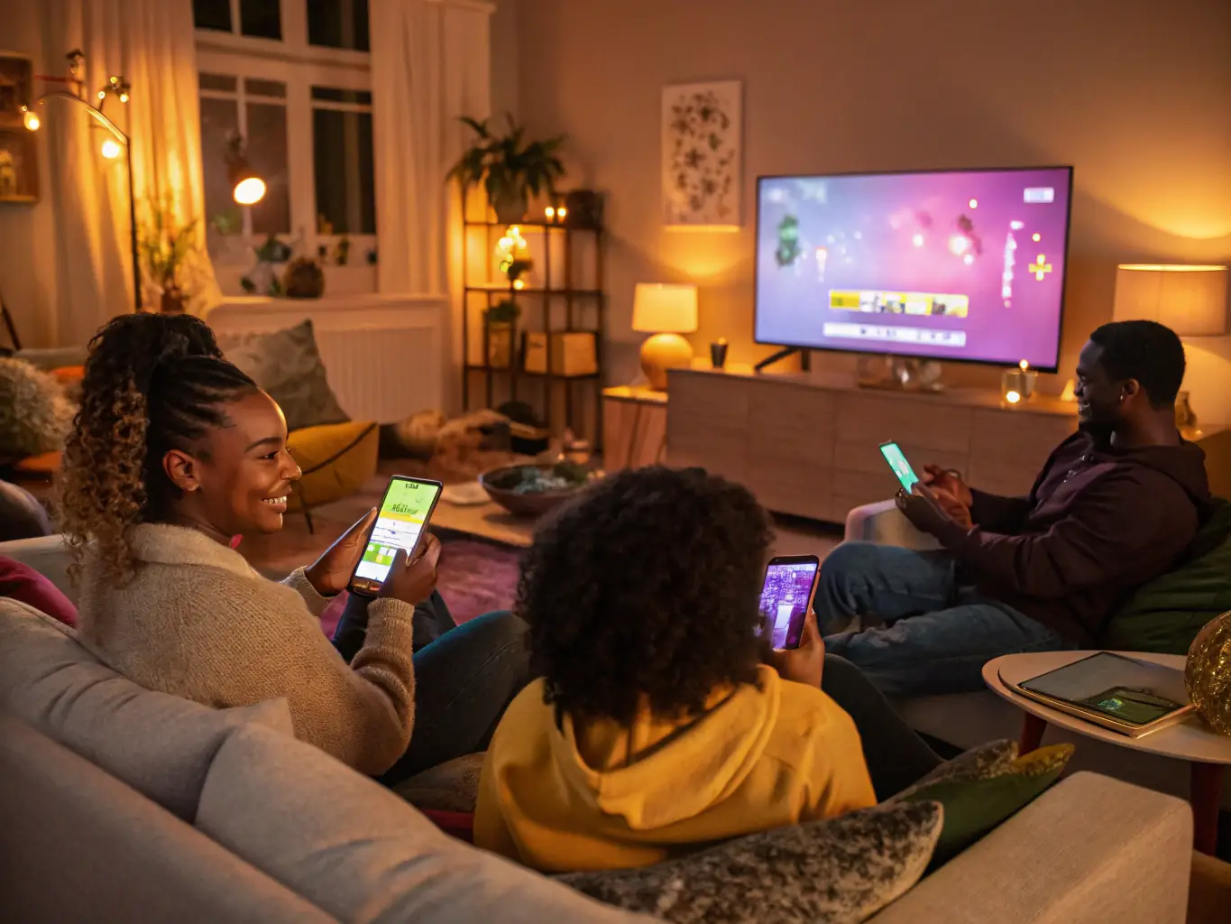 An image of a diverse group of people smiling and engaged in a virtual wellness consultation, showcasing the personalized and accessible nature of Virtual Consultants, LLC's services.