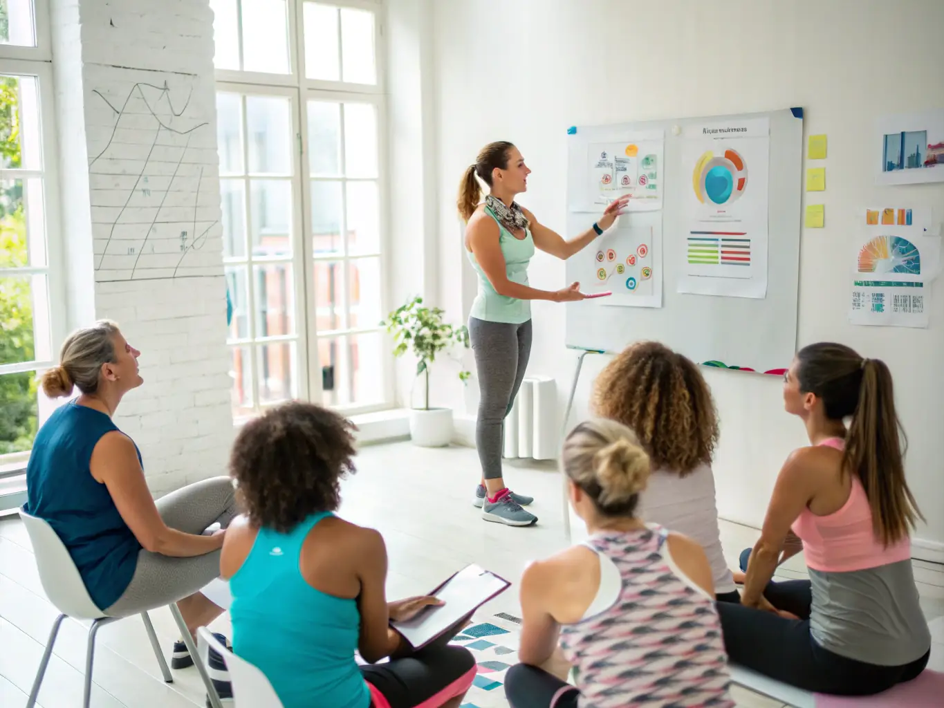 A nutritionist conducts a workshop for employees on healthy eating habits, providing practical tips and advice for making informed food choices.